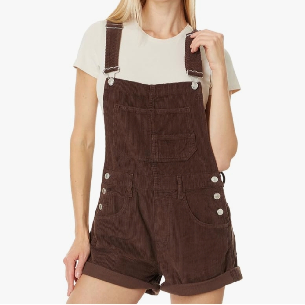 Free People Brown Corduroy Overalls